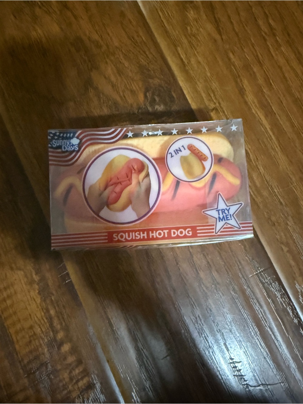 Squish Hot Dog Dog Toy - Yellow & Red
